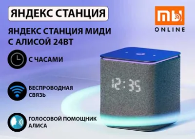 Колонка Умная Яндекс Станция Миди с Алисой 24Вт (черный антрацит) 1