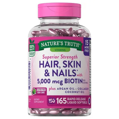 Комплекс «Волосы, кожа, ногти» + 5000 мкг биотина Nature's Truth Hair Nail