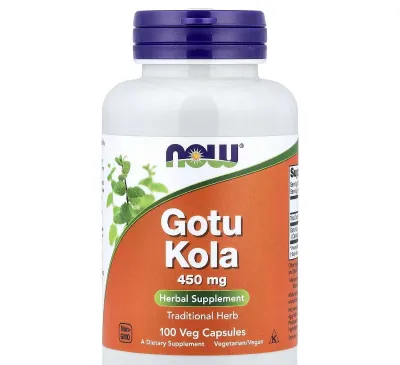 Gotu kola, NOW, Gotu Kola 450 mg, 100 ta o‘simlik kapsulasi 1