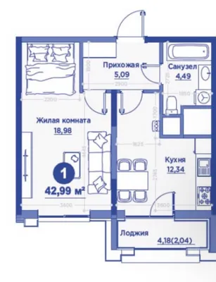 Продаётся 1-комнатная квартира в ЖК Regnum Plaza 1