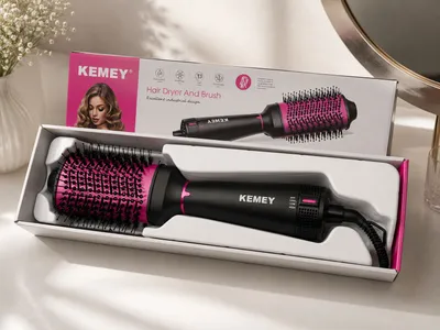 Фен-щётка с горячим воздухом бренда Kemey
