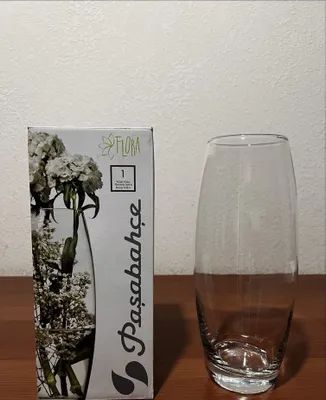 PASABAHCE "Flora" vazasi, dumaloq, balandligi 26 sm, shisha. Yangi.