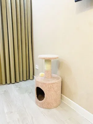 Домик-когтеточка для кошки с лежанкой 1