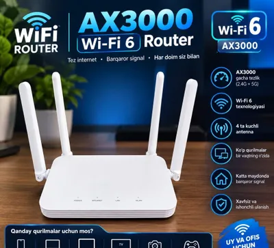 Wi-Fi 6 AX3000 роутер для Uztelecom — мощный сигнал и высокая скорость