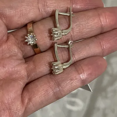 серебряный комплект 925 пробы и золото 375 пробы 7