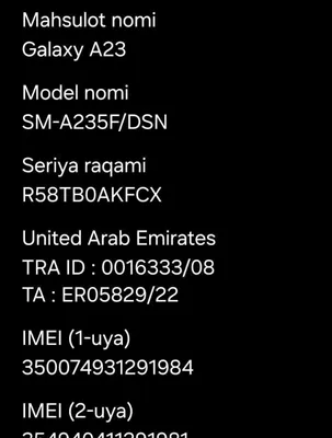 Samsung A23 6/128 DUBAY