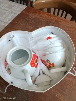 ko‘knori gullari tasvirlangan choy to‘plami 1
