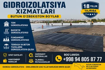 Gidroizolatsiya Tom yopish xizmati 1