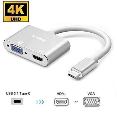 Type-C > VGA, HDMI adapter/konvertor, MacBook, Samsung S va h.k. 1