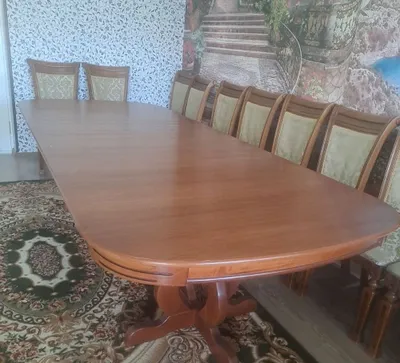 Стол и стулья, 12 штук, стол 3 м 1