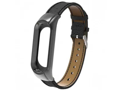 Ремешок кожаный для Mi Band 7 (чёрный)