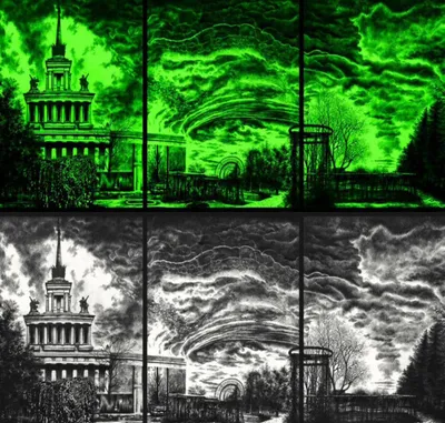 светящаяся в темноте интерьерная модульная картина 1