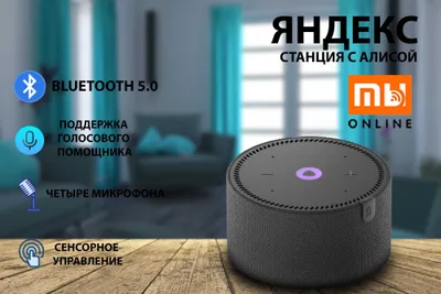 Умная колонка Яндекс Станция Мини 2 без часов с Алисой, 10Вт (черный) 1