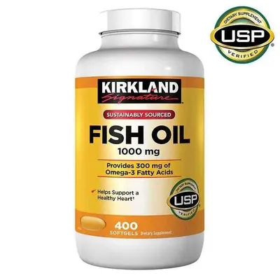 Amerikadan Kirkland Omega-3 baliq yog‘i, 400 kapsula Fish Oil 1