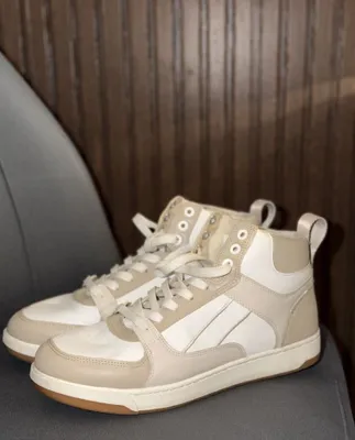 H&M High-Top Sneakers — Beige/White 1