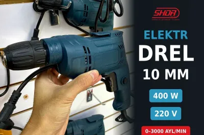 Дрель электрическая 400W Drel elektr drel 10 mm patron, kafolat 1