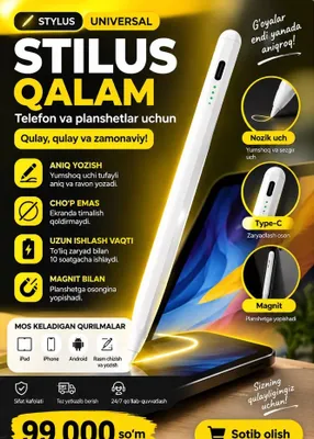 Universal Stylus Qalam ipad va appel lar uchun 1