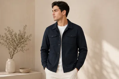🔥 ZEGNA Navy Blue Overshirt Jacket 1