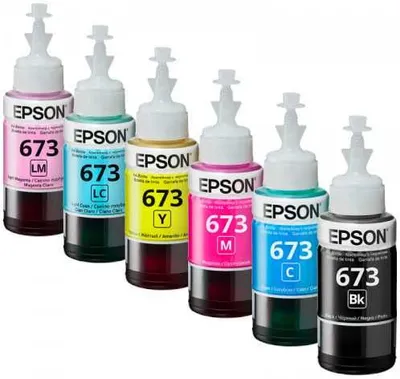 Чернила набор 6 цветов EPSON (Е673) для L800, L805, L810, L850 - 70 МЛ 1