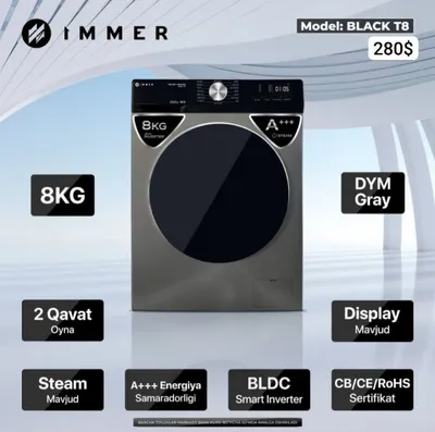 INVERTER_8-КГ_IMMER_стиральная машина/kirmashina