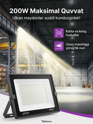 LED Projektor 200W Tashqi yoritish chirog'i