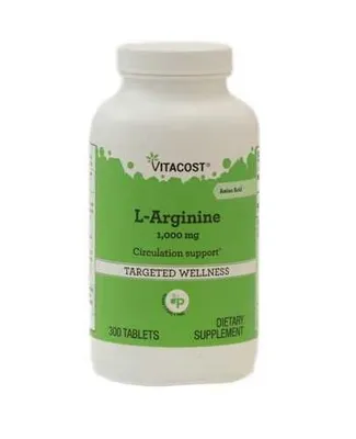 Vitacost L-Arginine arginini — 1000 mg — 300 tabletka, AQSh