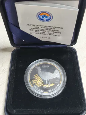 Коллекционная серебряная монета номиналом 10 сом 1