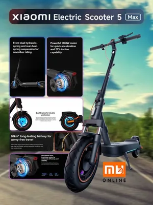 Скутер, Электросамокат Сяоми elektro samokat Mi 5 Max, РАССРОЧКА 1