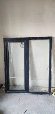 Пластиковые окна 131×159 см, 2 шт., антрацит 1