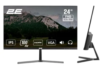 23,8″ 2E D2425B D-Sub, IPS/100Hz, FreeSync monitori, qo‘shimcha imkoniyatlar mavjud 1