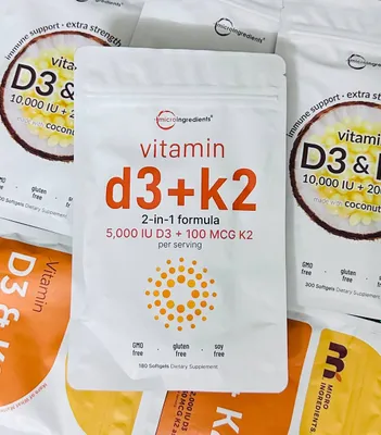 Vitamin d3 k2 5000 IU 100 mcg, витамин д3 к2, д3 1