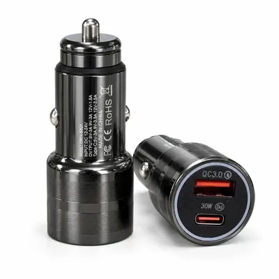 Автомобильное зарядное устройство 30W QC3.0 + PD — автодержатель