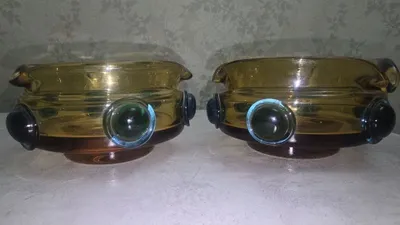 Rangli shisha konfet idishi, Chexoslovakiya 1