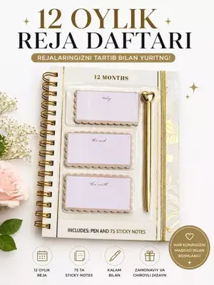 12 oylik planer to‘plami, premium kundalik