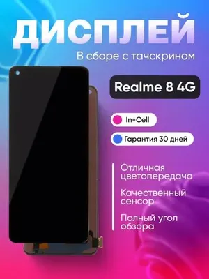 Realme 8 uchun displey yig‘ma, qora - (In-Cell) 1