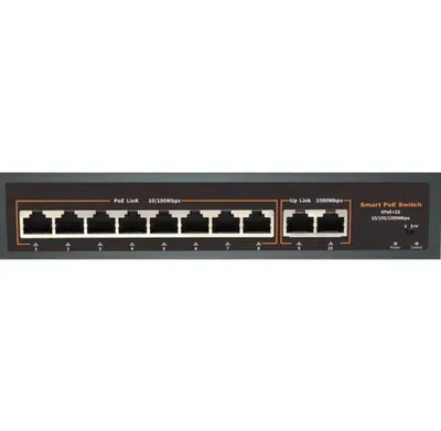 POE-82E-1 PoE 8+2 portli kommutator, metall korpus