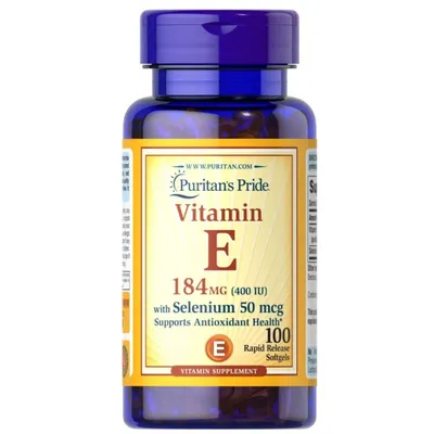 E vitamini + selen Puritan's Pride Vitamin E-400 IU with Selenium 1