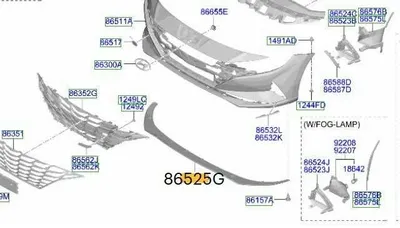 Выступ переднего бампера Hyundai ELANTRA 86591AA000 1