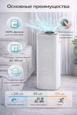 Uy uchun an’anaviy havo tozalagich, HEPA filtri va ionizatsiya bilan 1