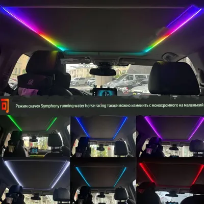 RGB атмосферная подсветка потолка (панорама) для авто 1