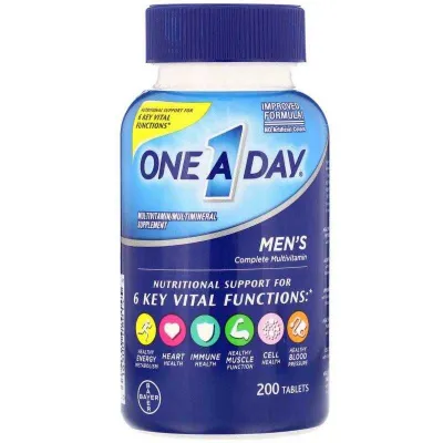 One A Day Men's 200 ta tabletka — Amerikadan erkaklar uchun vitaminlar