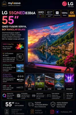 LG 55QNED83B6A — 55 dyuymli QNED • Dastavka • New