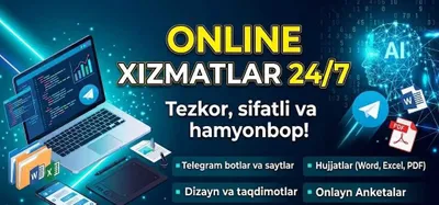Onlayn yordamchi: Hujjat ishlari, Telegram bot, sayt va dizayn