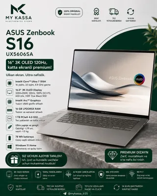 ASUS Zenbook S16 3K OLED 120Hz / Ultra 7-258V / 32GB / SSD 1TB