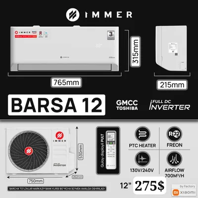 Immer Trust x Series Barsa 12 Full DC Inverter 130V konditsioneri