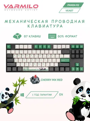 Клавиатура механическая Varmilo VEA87 Panda R2 87Key, Cherry MX Red, USB-A, EN/RU, White LED 1
