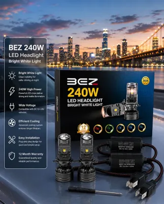 Светодиодные фары. H4 LED. H4 без лампочки. Автомобильные фары. Автоаксессуары 1