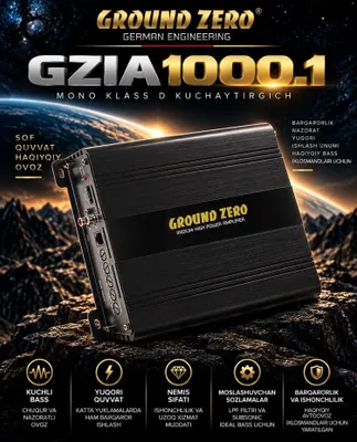 Моно усилитель Groumd zero gzia 1000.1 1