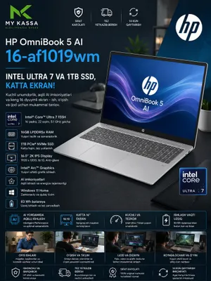 HP OmniBook 5 AI 16" / Ultra 7-255U / 16GB / SSD 1TB