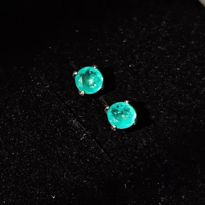 Серьги из серебра с турмалином параиба 1